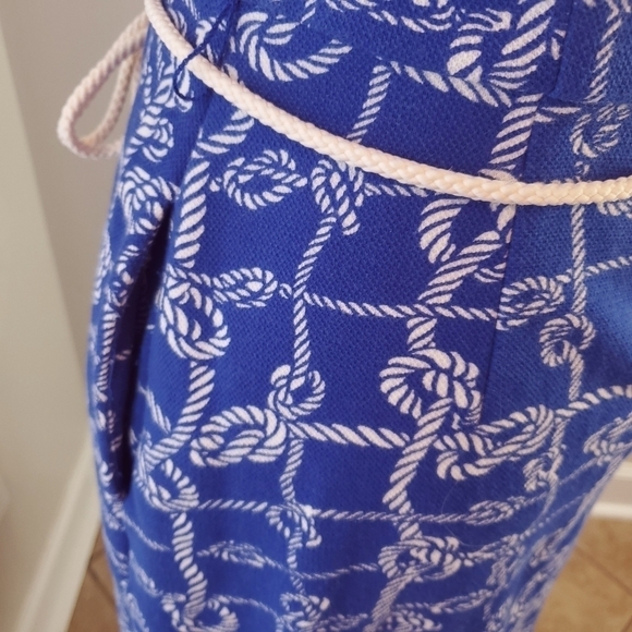 Talbots Medium Petites Nautical Rope Dress Blue Short sleeve Back zip - Picture 8 of 12